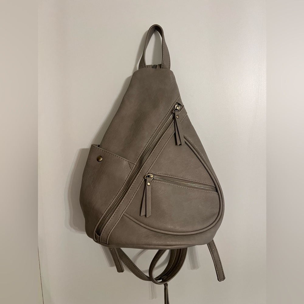 Antik Kraft Taupe Sling Backpack EUC